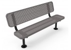 Perforated Steel Wide Seat Player's Bench with Back